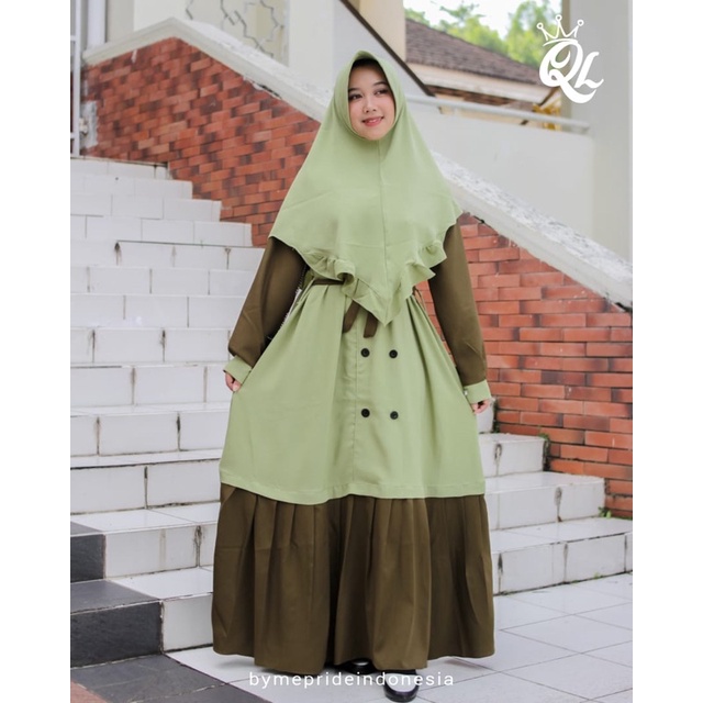 Gamis set hijab Syari Zahrana by QL ori/Gamis zahin