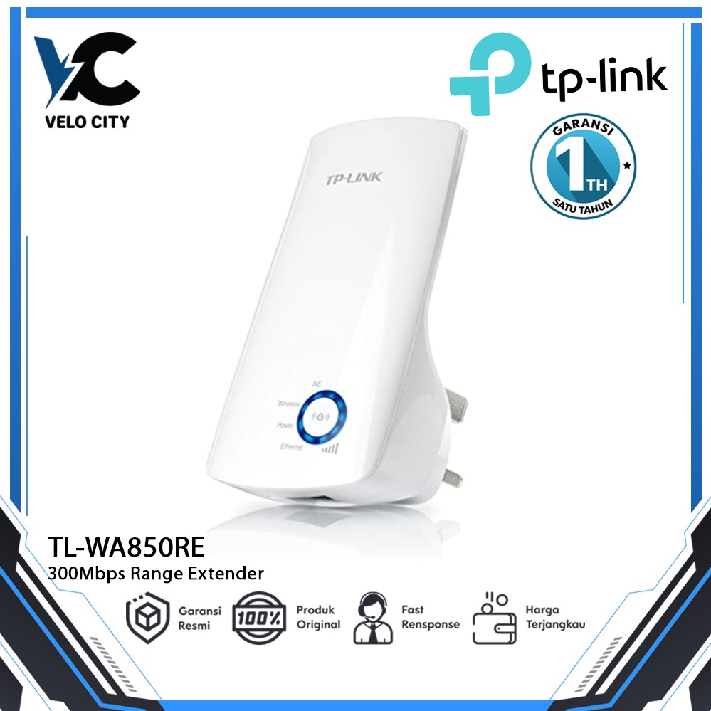 TP-LINK TL-WA850RE 300Mbps Wi-Fi Range Extender Original - Garansi 1 Tahun