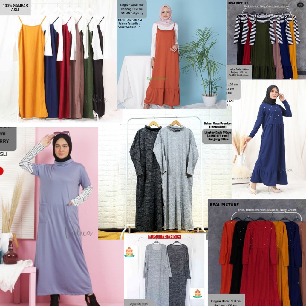 (COD) Daily Things Gamis Obral Model Acak ( CUCI GUDANG ) Lingkar Dada 100cm