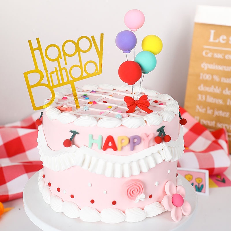 8pcs / Set Topper Kue Bentuk Balon Warna-Warni Untuk Dekorasi Pesta Ulang Tahun