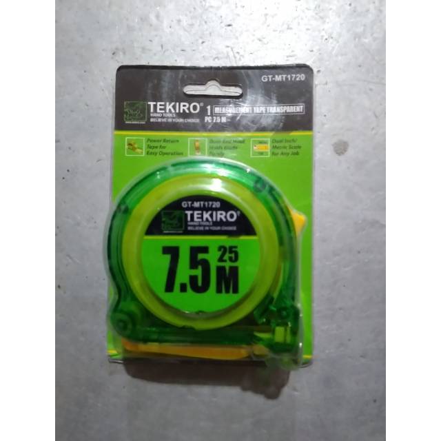 TEKIRO meteran transparan 7,5M measurement tape ORIGINAL