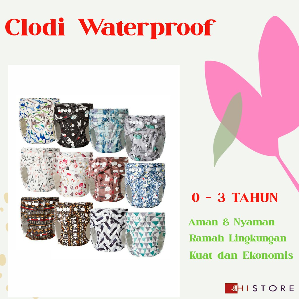 DIAPER VARIAN B CLODI POPOK KAIN DOUBLE TPU WATERPROOF BAHAN PREMIUM