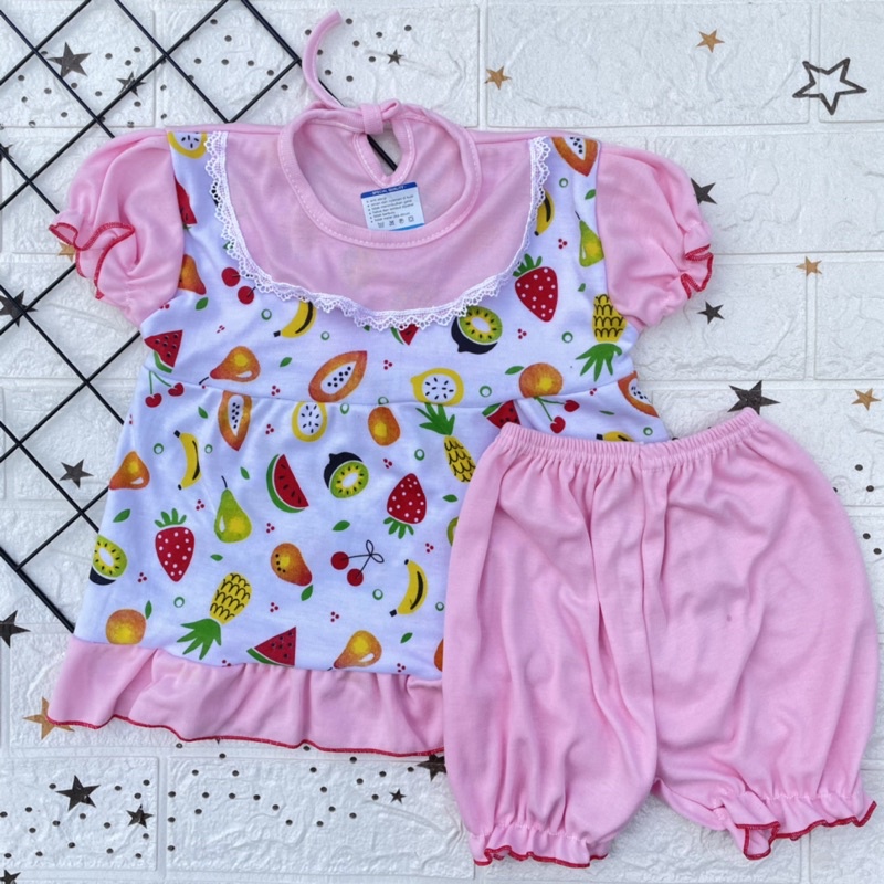 Dress Bayi 6-24 Bulan Setelan Baju Bayi Perempuan Atasan Baju Bayi Perempuan Lucu  DNW BABY