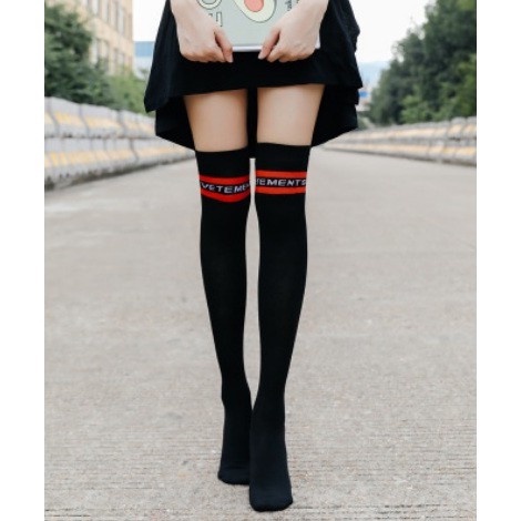 Kaos kaki  Wanita panjang sepaha di atas Lutut Over Knee Socks Korea polos strip sock-Motif 5