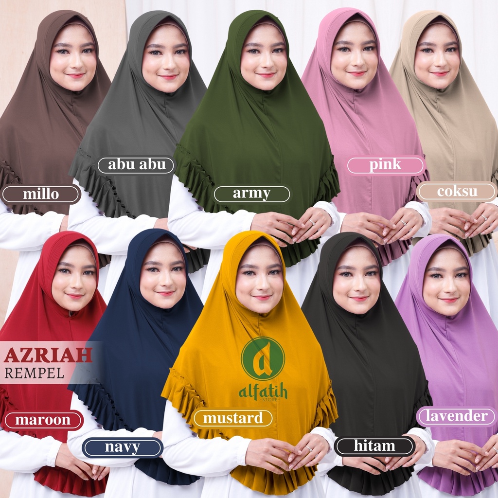 HIJAB DAILY AZRIAH REMPEL JUMBO BERGO REMPEL HIJAB INSTAN JILBAB INSTAN KERUDUNG KHIMAR