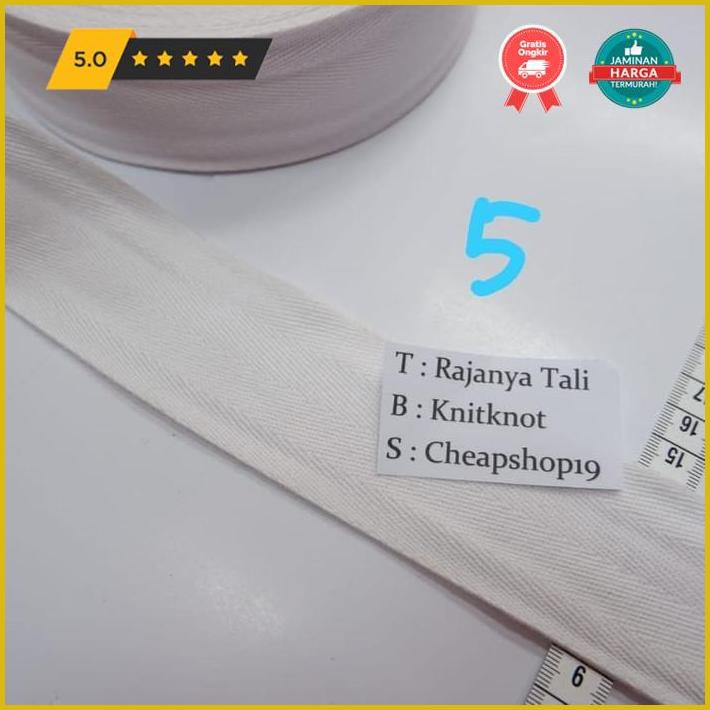 

Kerajinan Tangan Pita Katun/Twill Tape Cotton/Cotton Tape 5Cm 36Yds - Mentah Rawhite Free Ongkir