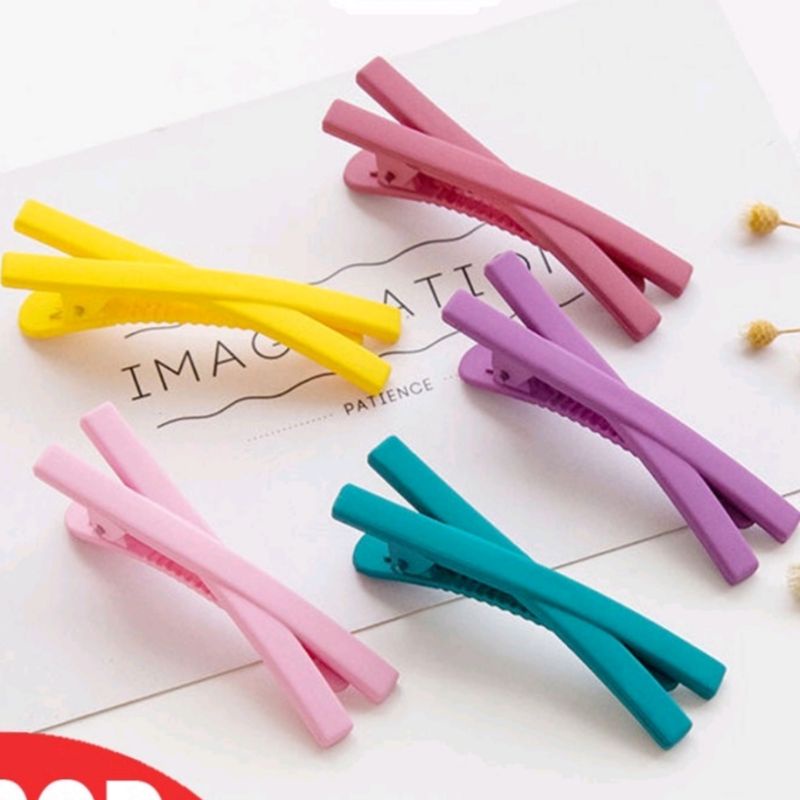 Jepit Rambut Korea Model Silang Warna Warni Hair Clip Hair Pin Jepit Poni Aksesories