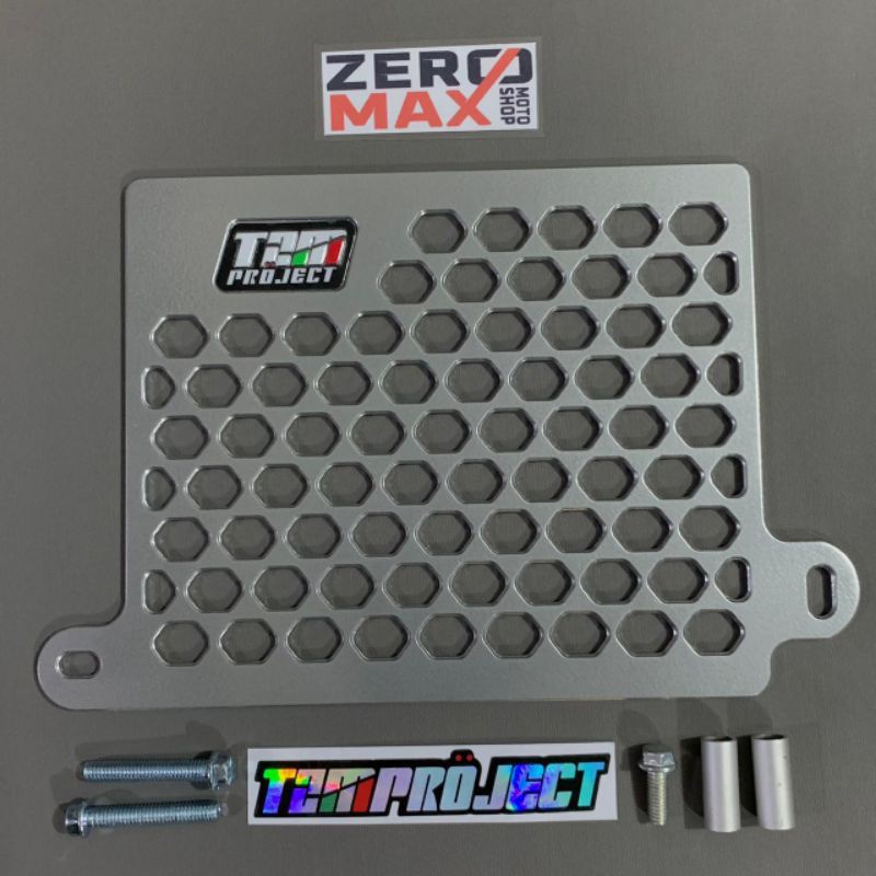 Cover Tutup Radiator TZM PROJECT Hexagon Silver Yamaha NMAX Old