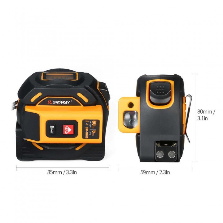 SNDWAY SW-TM60 - Multi Measuring Tape 5M and Laser Distance Meter 60M