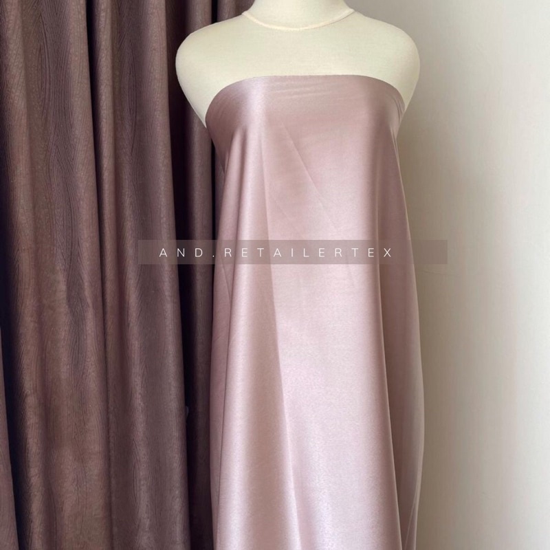 Kain satin Maxmara Pure Original 100% warna Latte