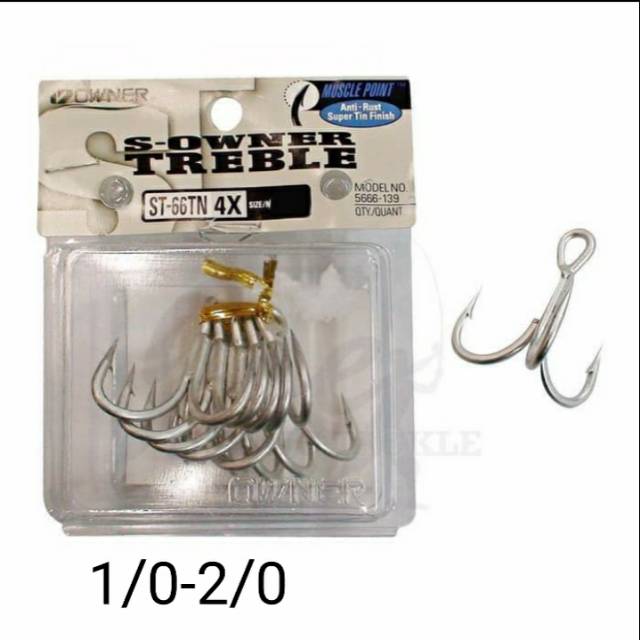 Treble Hook OWNER &quot;ST-66 TN (4X STRONG)&quot; #1/0 - #2/0