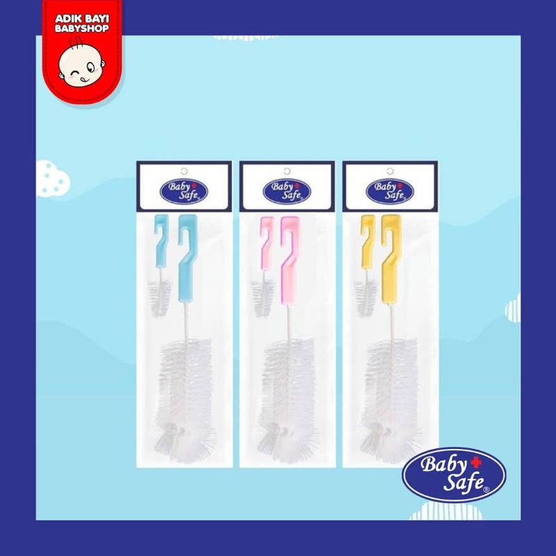 Baby Safe BD-037 Sikat Botol / Baby Safe Sikat Botol Lurus Sponge Sikat Pembersih Dot Botol Susu BD0
