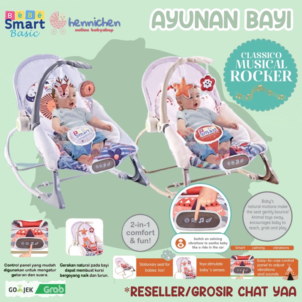 BEBE SMART CLASSICO MUSICAL ROCKER BOUNCER AYUNAN BAYI BBS955 BBS956