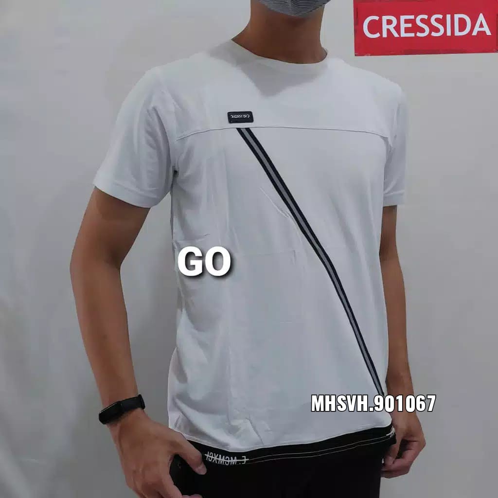 gof CRESSIDA KAOS Pakaian Pria Atasan Kaos Oblong Casual Santai Slimfit Lengan Pendek Original Brand