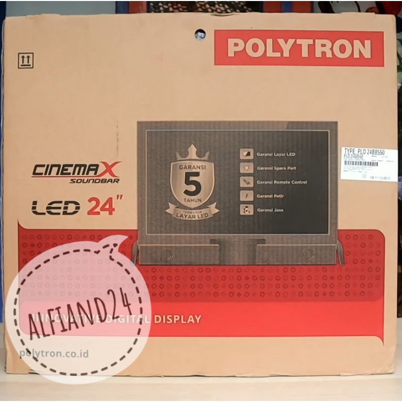 TV Led 24 Inch Polytron Cinemax Soundbar HD Ready