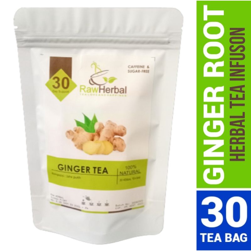 RAW TISANE Ginger Tea : Dried Ginger Tea / Teh Celup Jahe All Varian Isi 30 Tea Bag