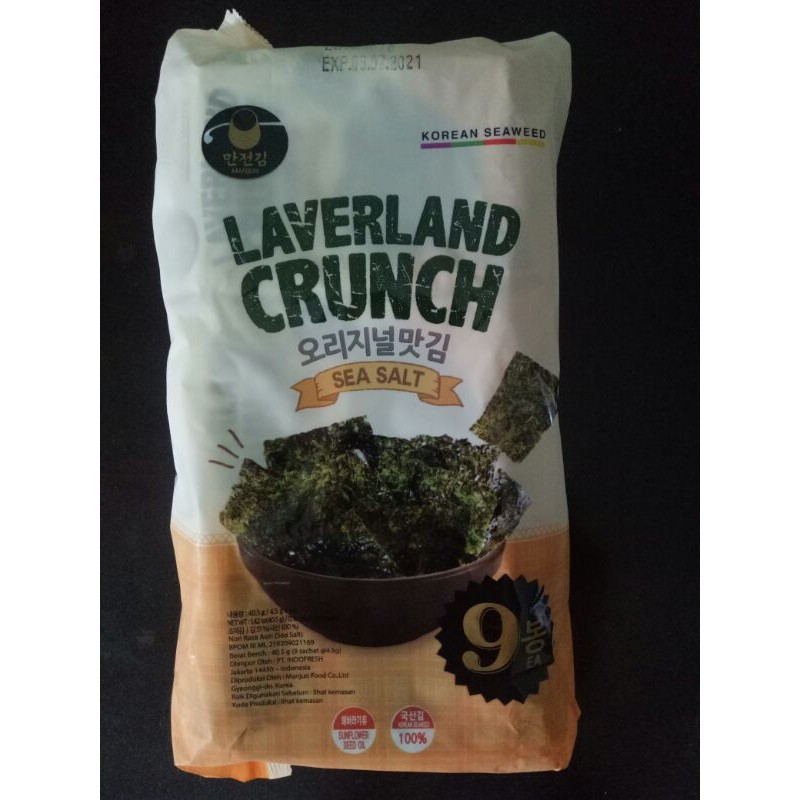 

Manjun Laverland Crunch rasa Sea Salt (Korean Seaweed)