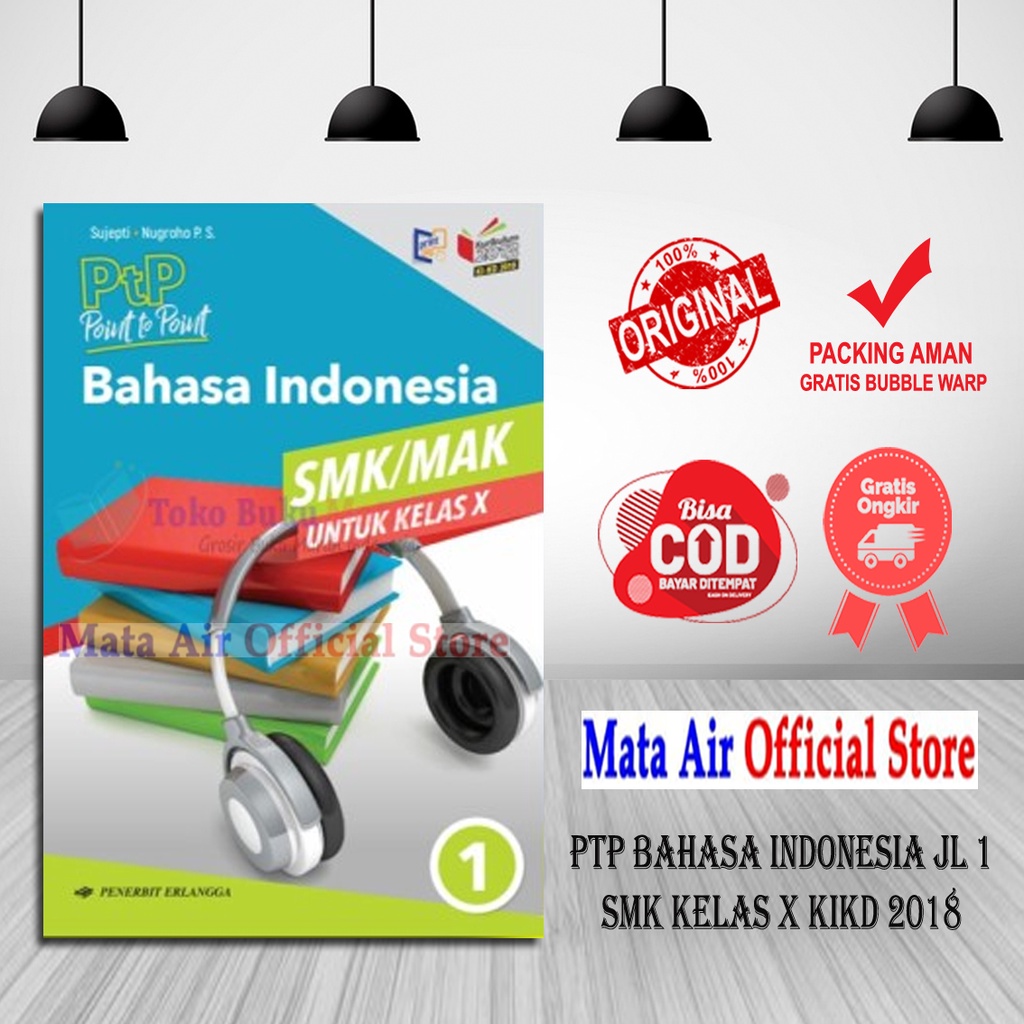 ORIGINAL PTP BAHASA INDONESIA SMK/MAK KELAS 10 11 12 KIKD18 - SUJEPTI ERLANGGA