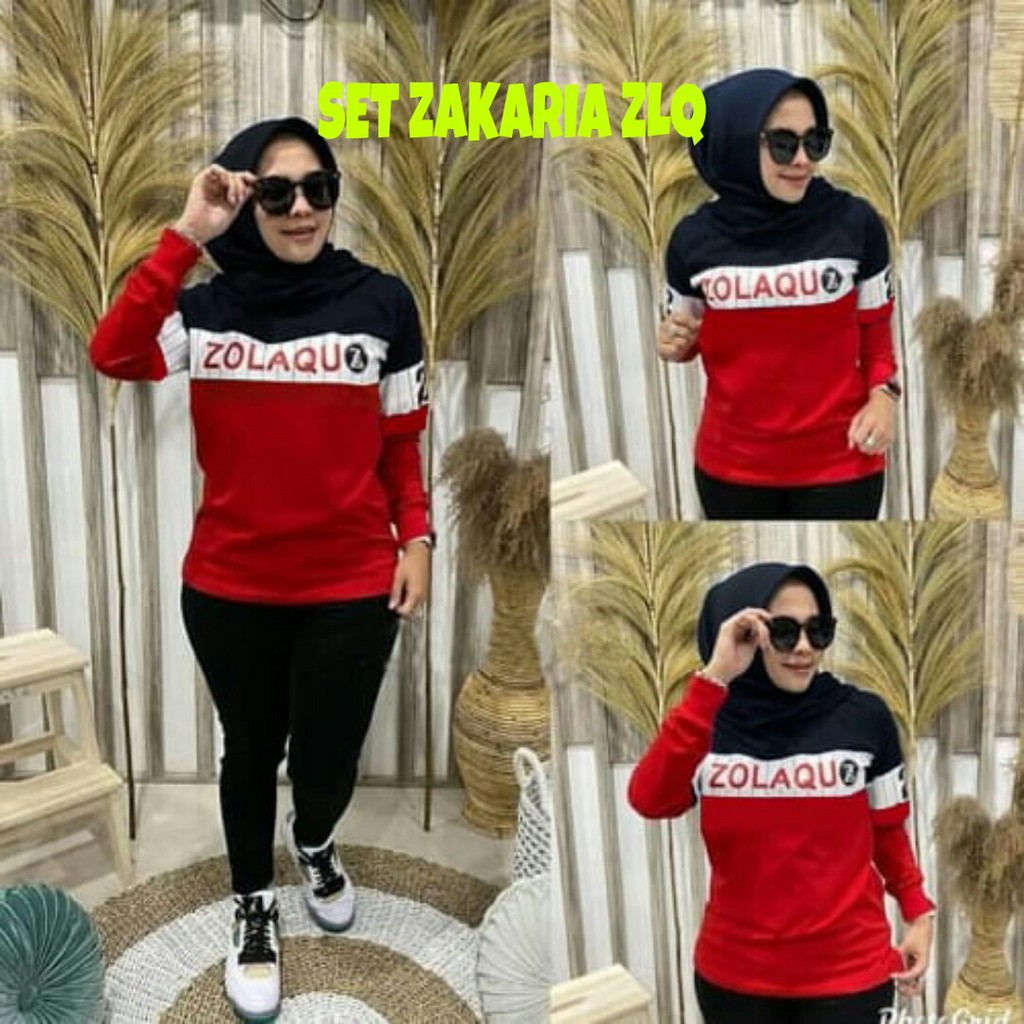 SET ZAKARIA ZLQ MF / SETELAN WANITA SIZE XL / ATASAN LALAZO