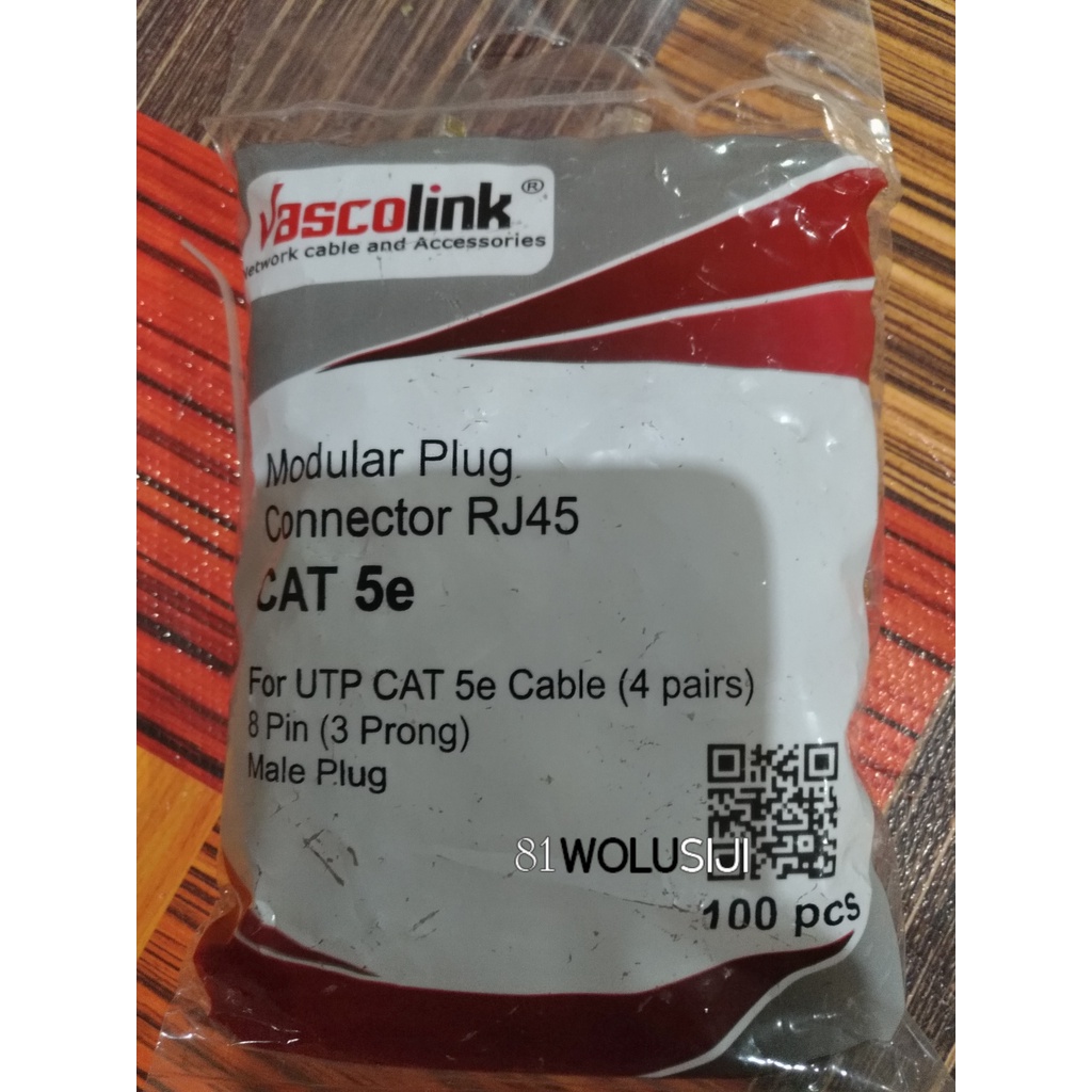 Konektor/Connector RJ45 UTP/FTP Vascolink CAT5e - 100pcs