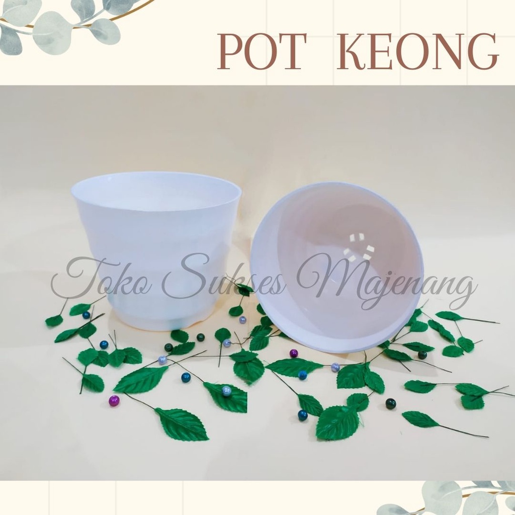 POT KEONG PUTIH 17 cm / POT BUNGA KEONG 17 cm / VAS BUNGA KEONG / POT BUNGA PUTIH 17 cm / POT TANAMA