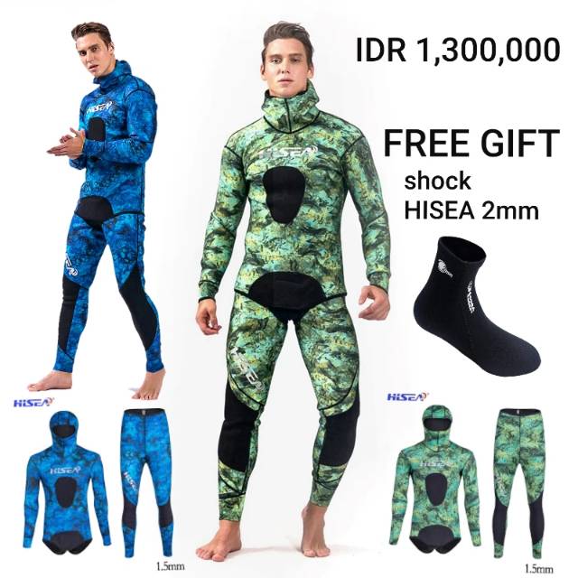 PAKET HISEA OPENCELL 1.5MM /WETSUIT CAMO