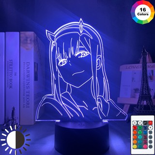  Lampu  Malam Bentuk Anime 3d Zero Two Figure Untuk Dekorasi 