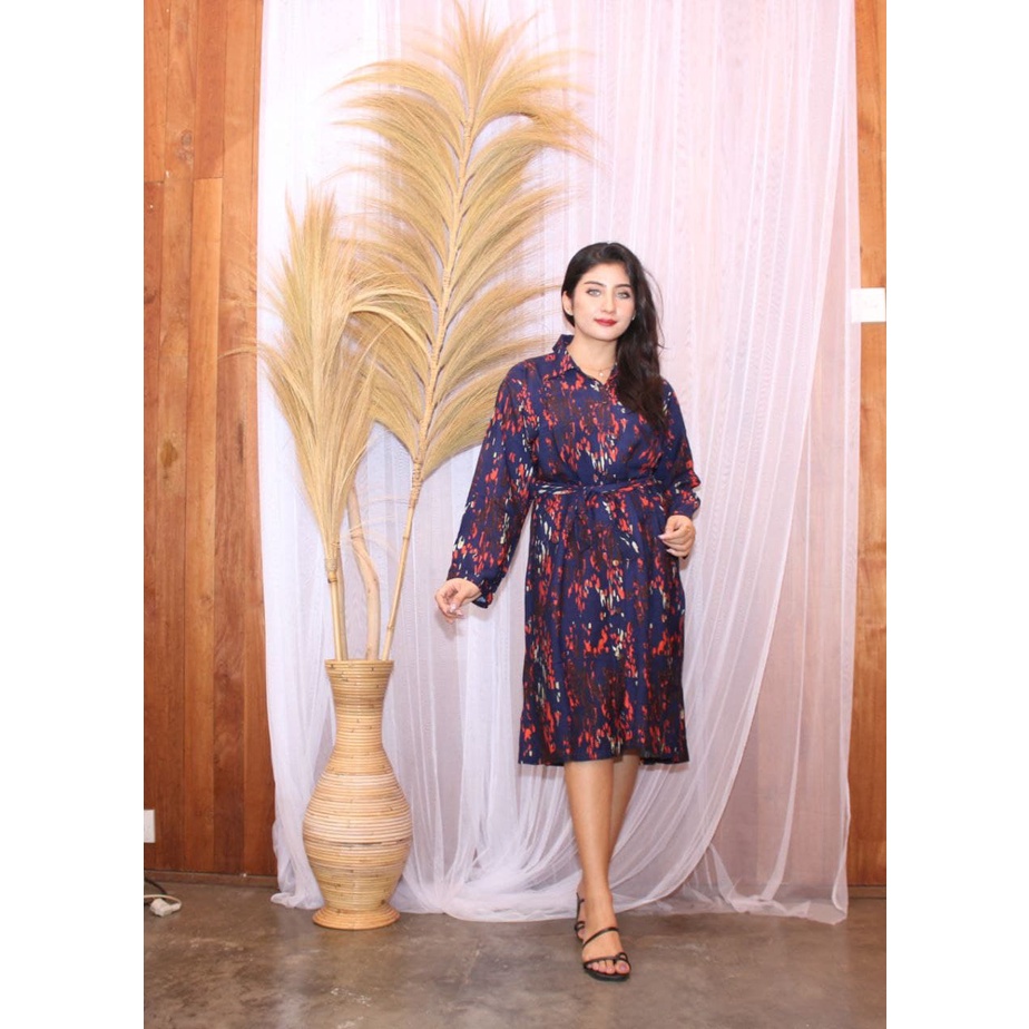 Dress Kemeja Wanita Lengan Panjang Manda Tie dye