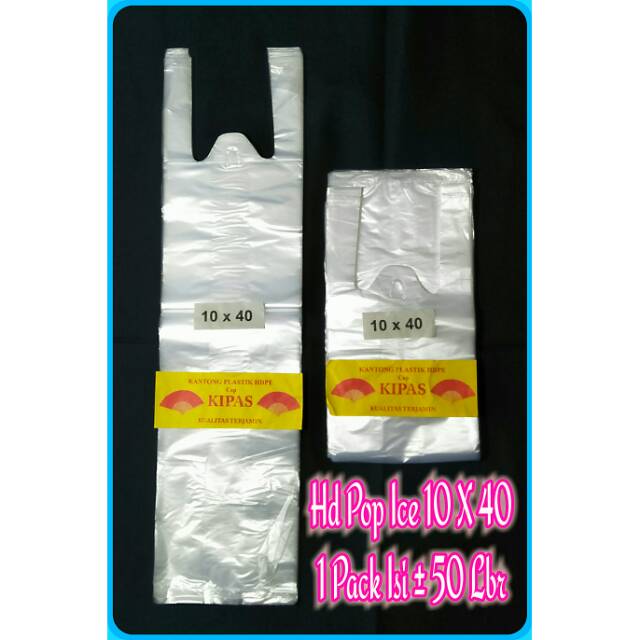 Kresek 10x40 Hd kantong  plastik gelas  oz natural uk 2 