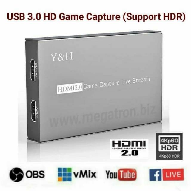 USB 3.0 HD Game Capture Live Streaming - support HDMI 2.0 4K HDR