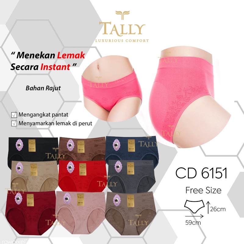 CD / Celana Dalam Wanita TALLY 6151 Bahan Rajut Stretch Body Original