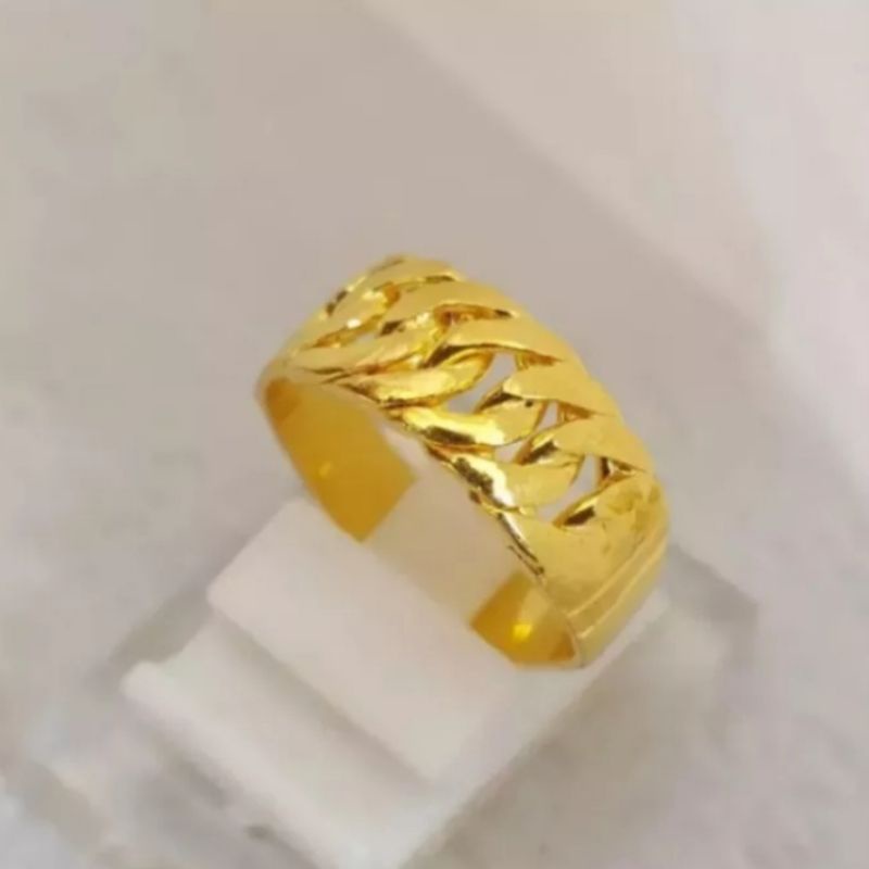 Cincin Rantai Polos Terbuat dari Coin Logam Asli Anti Luntur