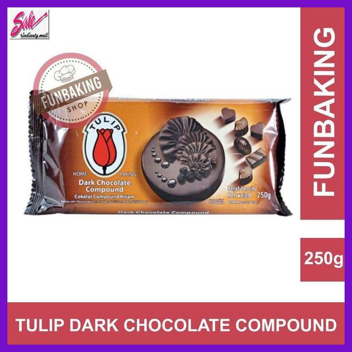

SAKMACOKLAT- FUNBAKING - TULIP DARK COMPOUND 250 GR -MAKANAN-MINUMAN.
