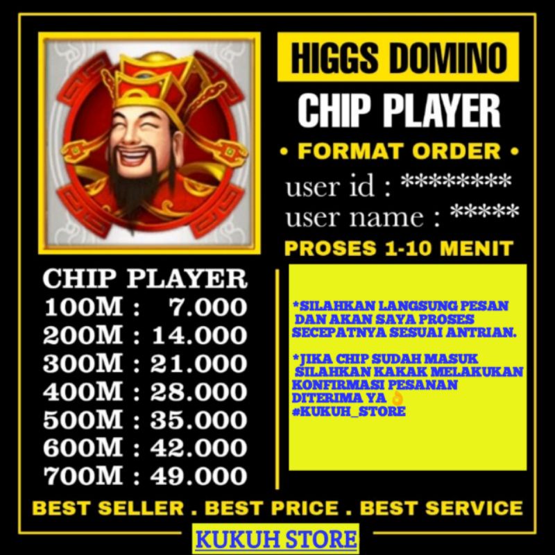 CHIP HIGGS DOMINO 100M 200M 300M 400M 500M 1B
