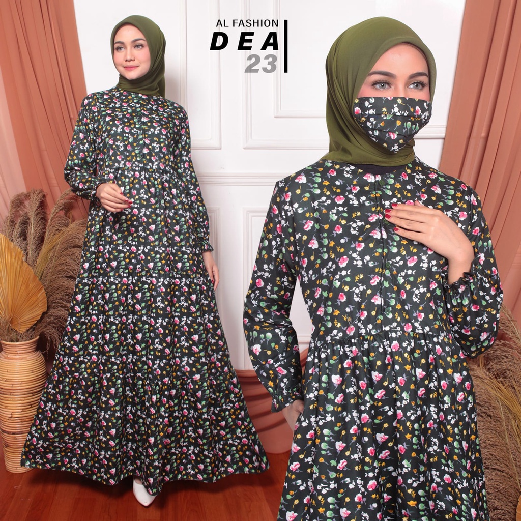 ABA AGEN BAJU HOMEY DRESS GAMIS DEYA BAHAN KATUN-DEYA 23 HIJAU