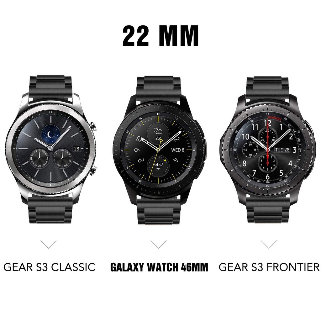 3 Pointer Metal Strap Stainless Steel for Samsung Galaxy Watch 46mm