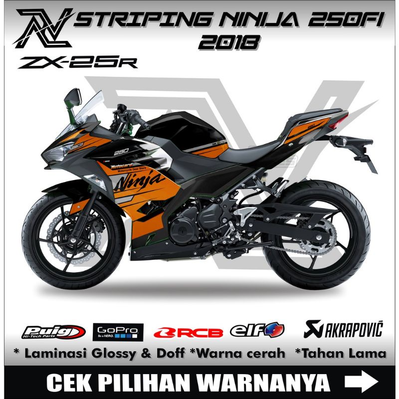 decal striping Kawasaki ninja 250 fi 2018/variasi ninja 250 fi 2018/motif motocard