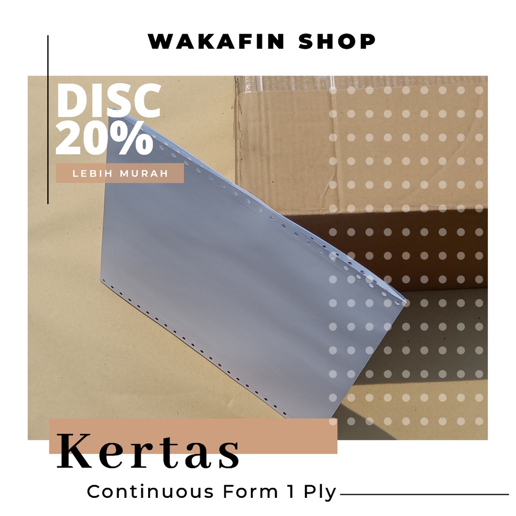 

DISKON!!! KERTAS CONTINUOUS FORM POLOS 1 PLY