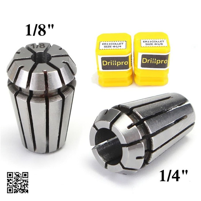 2pc Collet ER11 1/4&quot;+1/8&quot; Drill Chuck CNC Milling Lathe Engrave *KC42