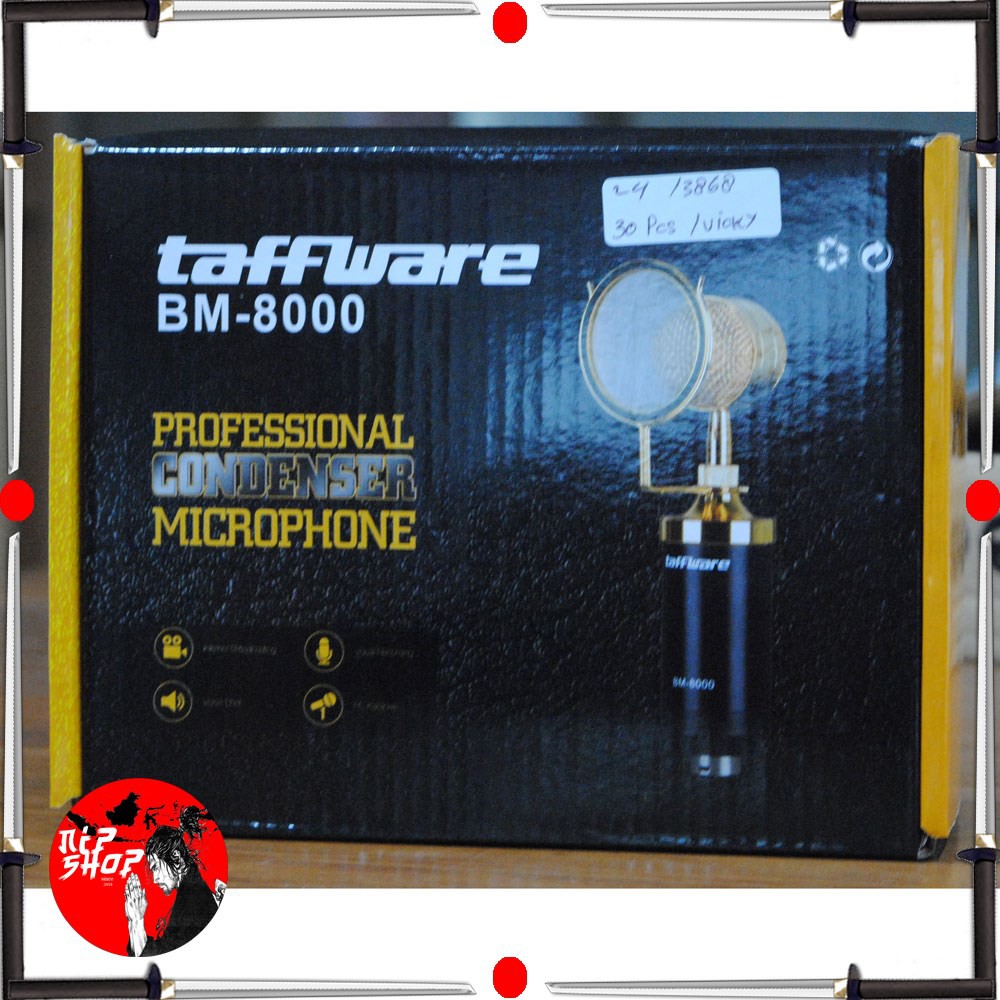 TaffSTUDIO Mikrofon Kondenser dengan Shock Proof Mount - BM-8000
