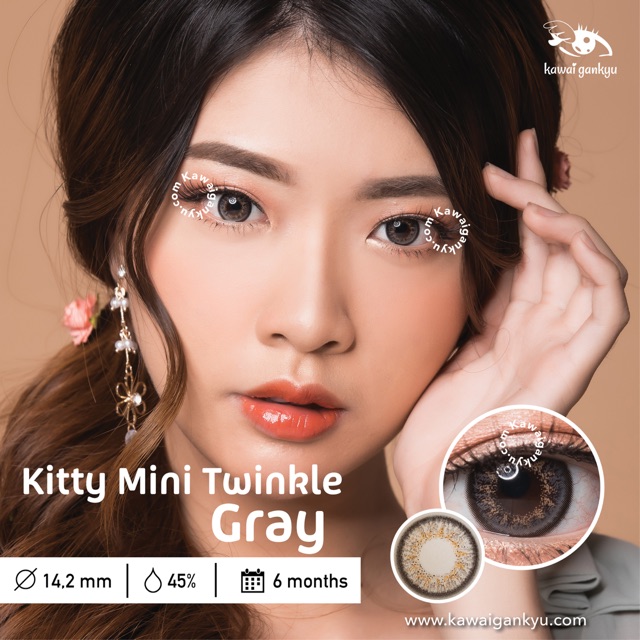 KawaiGankyu Softlens - Kitty mini twinkle gray (1botol)