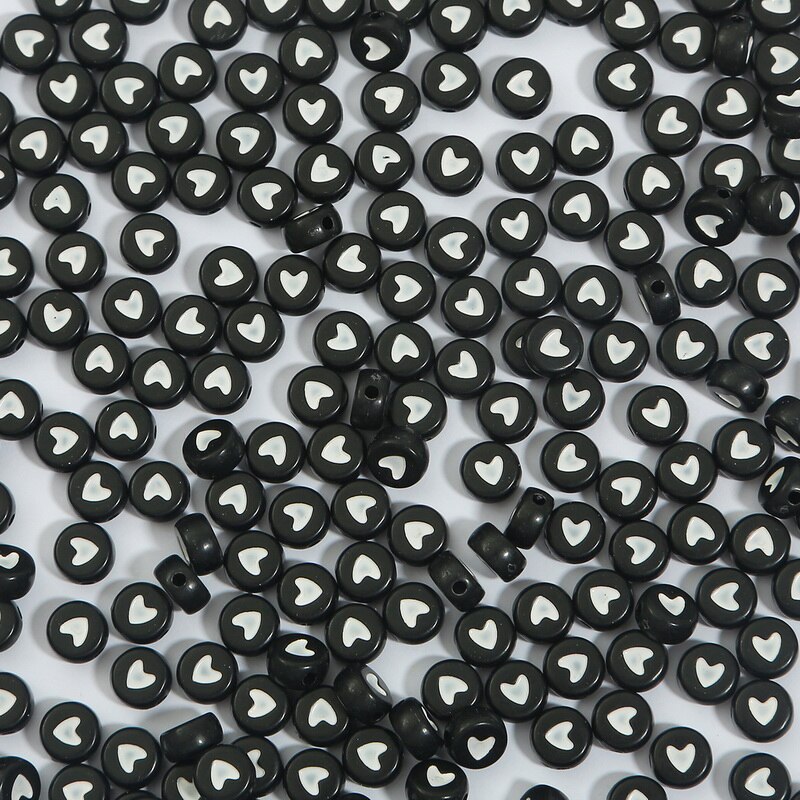 100pcs / Kantong Manik-Manik Akrilik Bentuk Hati Warna-Warni Ukuran 7x4mm Untuk Membuat Perhiasan Anak Handmade