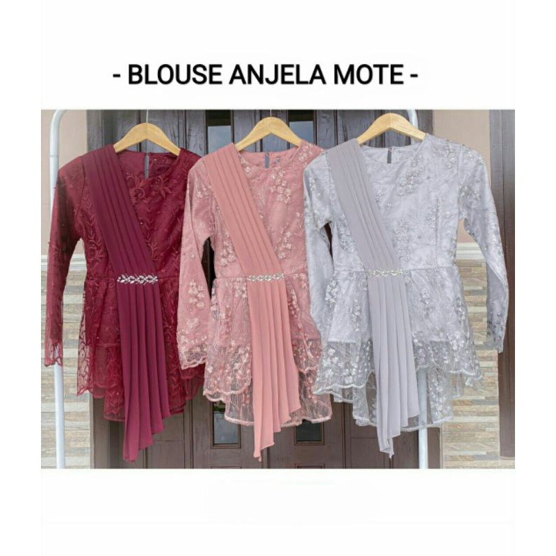 BLOUSE ANJELA MOTE (ATASAN SAJA) ATASAN BROKLAT KEBAYA BATIK KEBAYA WISUDA KEBAYA LAMARAN OUTFIT MODERN TERBARU BAJU BRIDESMAID KEBAYA BRIDESMAID KEBAYA KEKINIAN