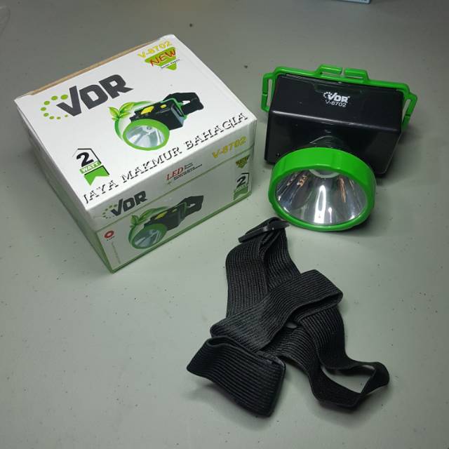 Senter Kepala V-8702 VDR  2 in 1 bisa Cas dan Baterai