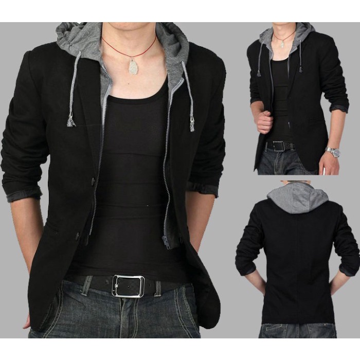 Pria-Blazer- Blazer Hoodie Canvas Black - S -Blazer-Pria.