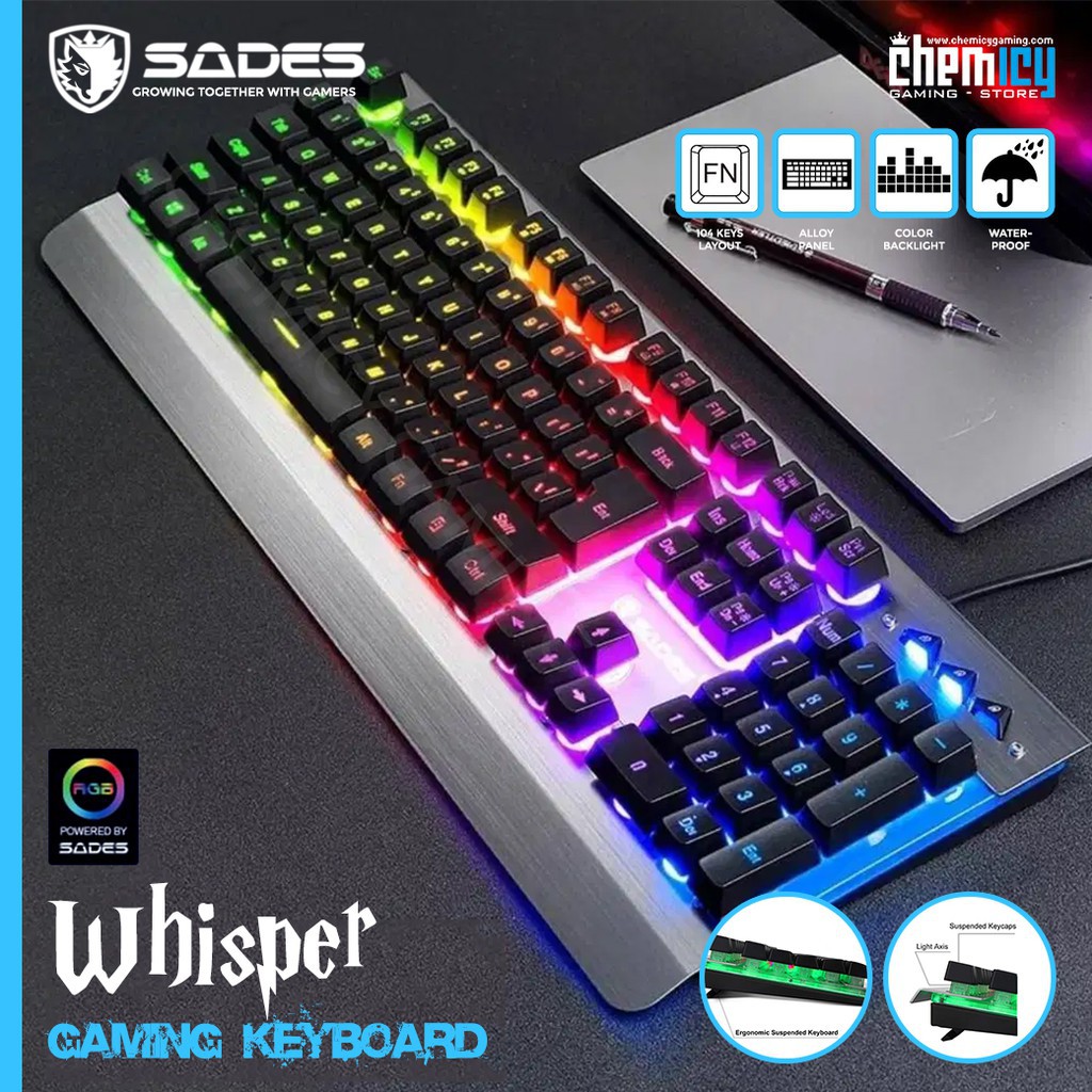 SADES Whisper Fullsize Gaming Keyboard