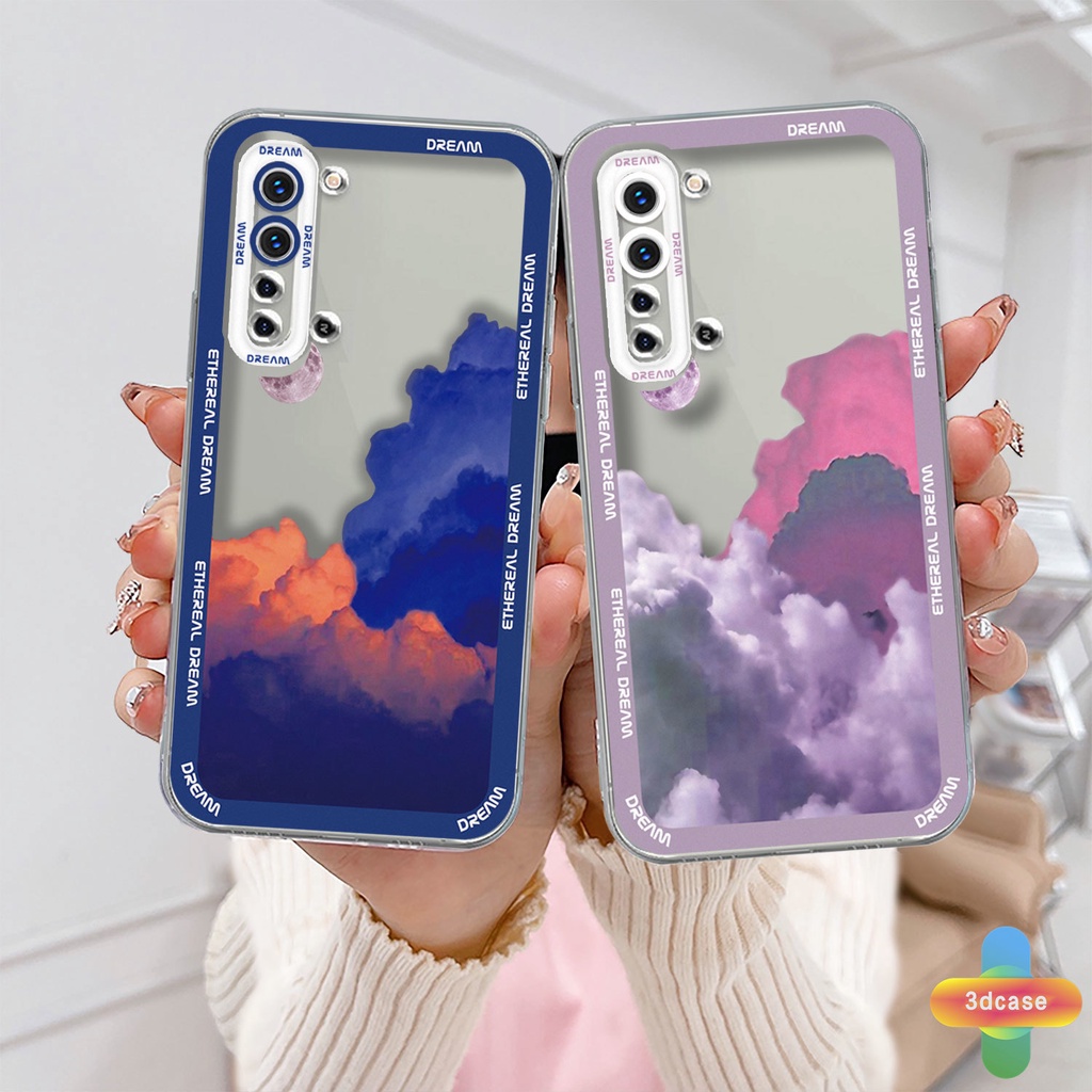 Case HP Realme C15 C21 C11 2021 C21Y C31 C35 C25 C20 C3 C12 C2 C25S 5S 5 5S 5i C17 7i C1 C25Y C2 C3i 6i C20A realme Narzo 20 10 10A 20A 30A A7 A5S A15 A16 Y12 Y20 Y15S A03 Ins Colorful Clouds Transparent Case