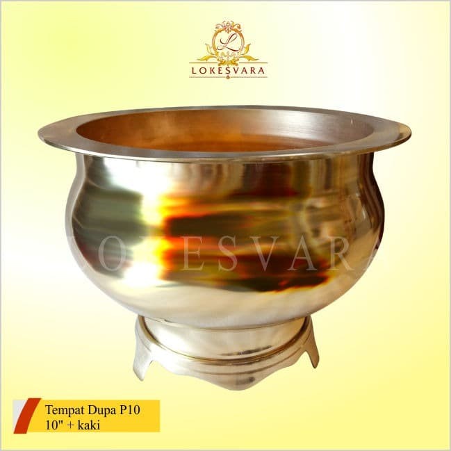 Dupa - Tempat Bakar Dupa / Hiolo / Bokor Kuningan P10 + Kaki