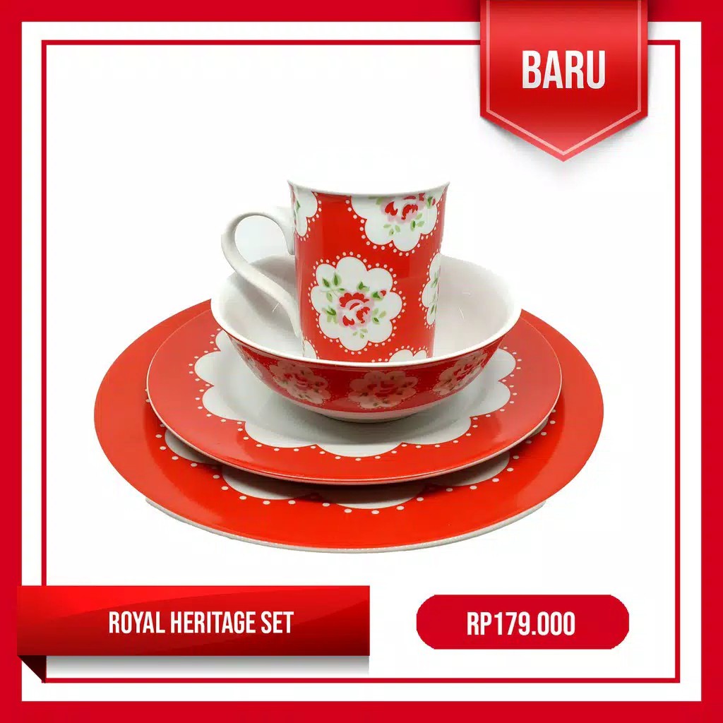 Royal Heritage Set | Piring | Mangkok | Gelas