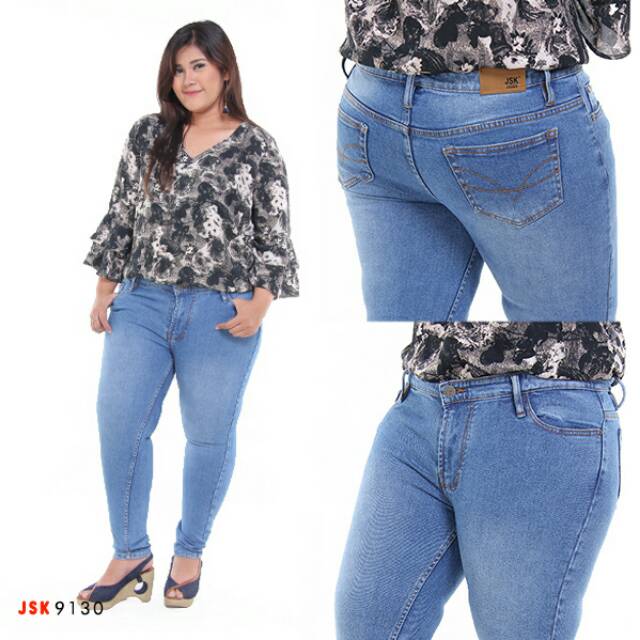 (Size 35 Sampai 42)Skinny Celana Panjang Wanita Modis Dan Trendy Denim Big Size Jumbo Produk JSK